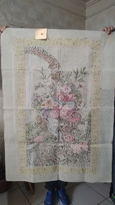 Tapeçaria Francesa bordado à mão com flores