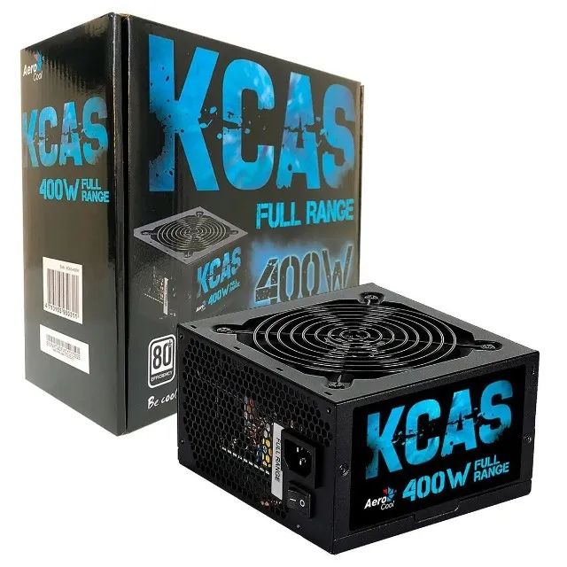Fonte Gamer ATX KCAS 400W Aerocool 80 Plus Full Range APFC - Loja Coimbra -Instalamos
