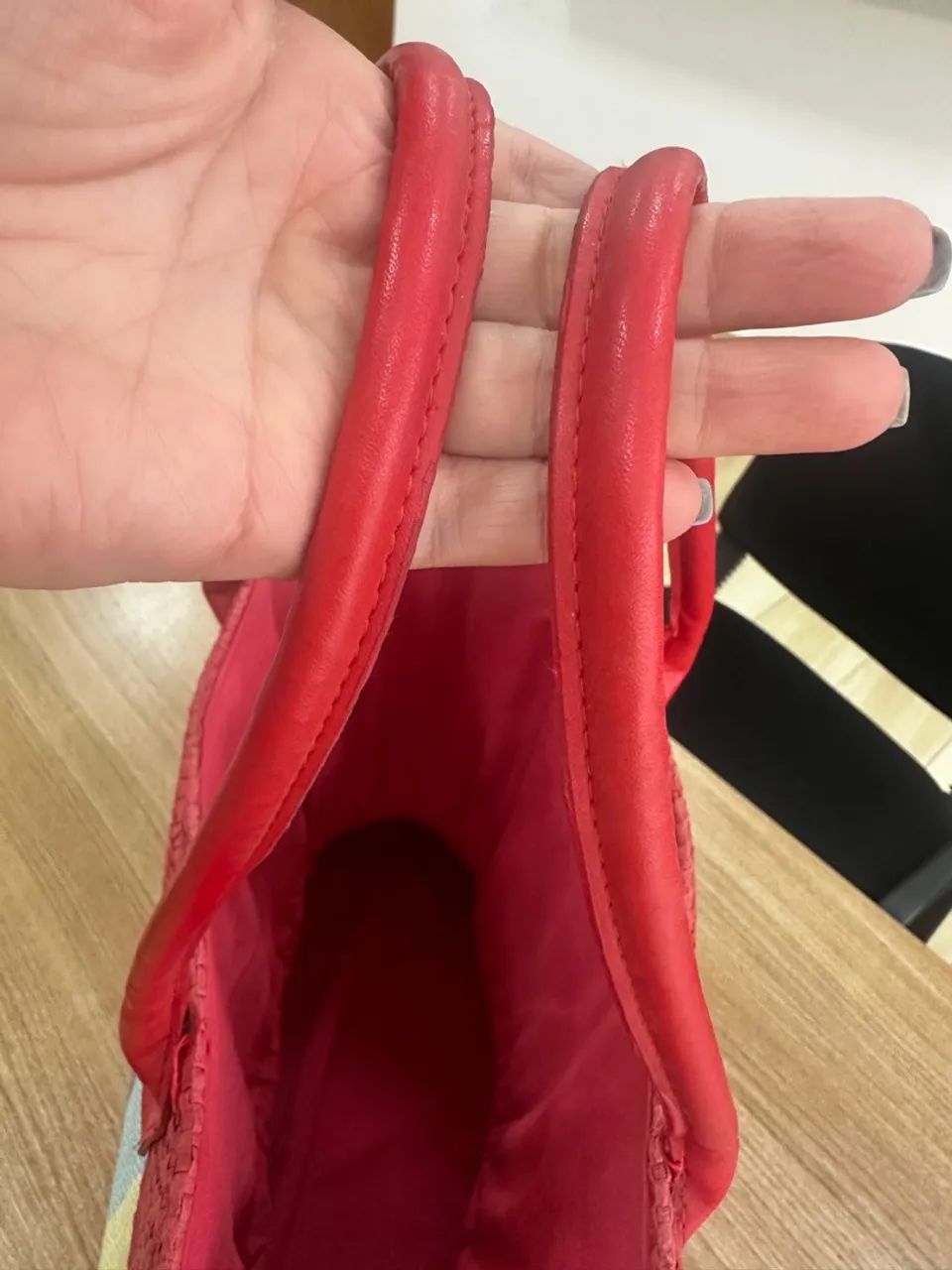 Bolsa de praia com forro e alça de couro - Novinha!! - Foto 2
