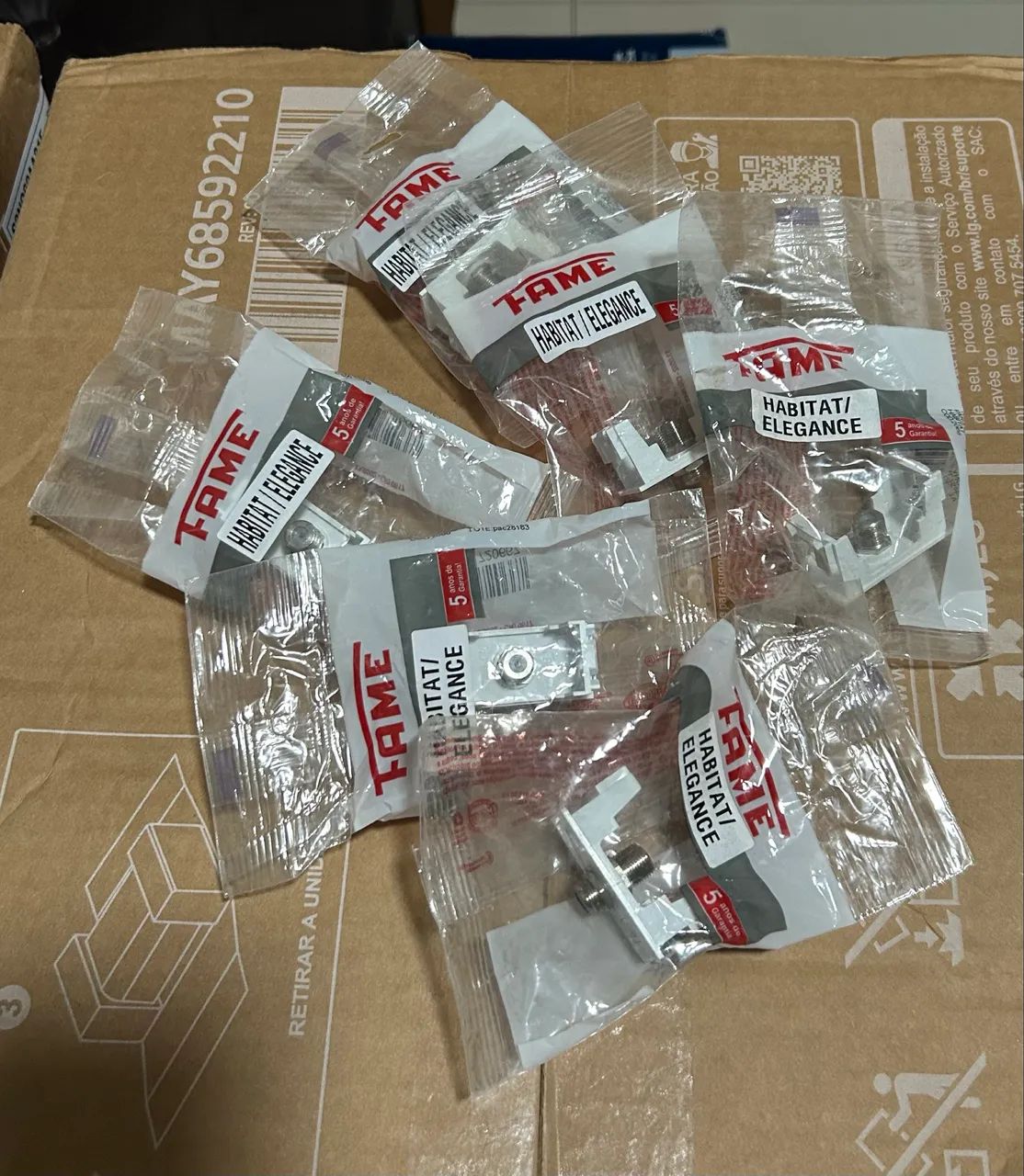 Kit com 6 tomadas antena de TV para cabo coaxial 75 ohms FAME Habitat/Elegance - Foto 2