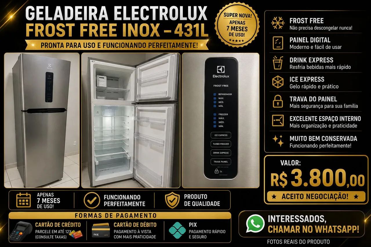 GELADEIRA ELECTROLUX INOX