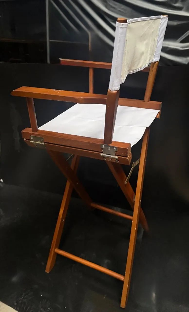 Cadeira Diretor antiga Branca Alta original  - Foto 4