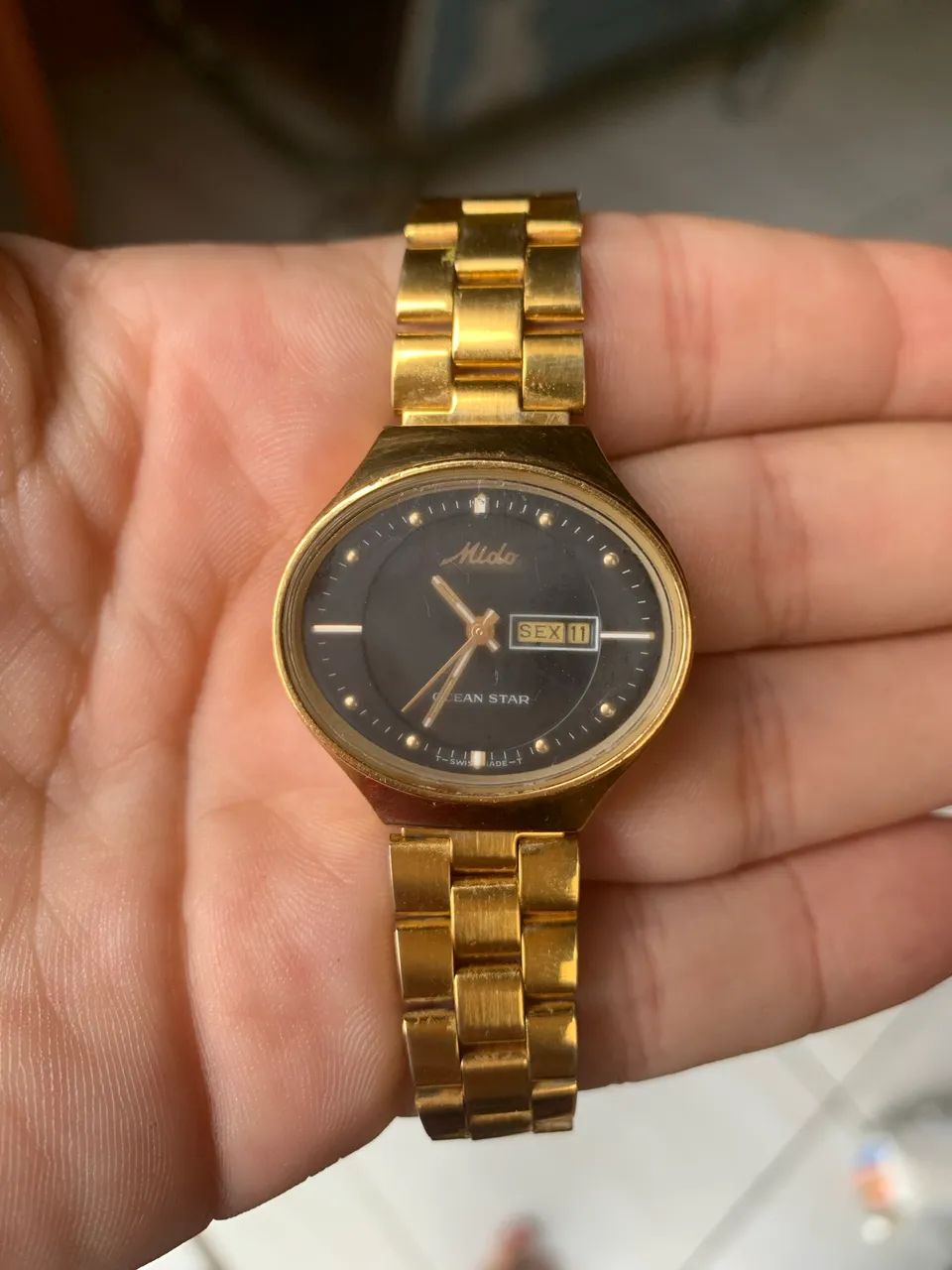 Relógio Mido Ocean Star Datoday Maracanã Automático Vintage Dourado - Foto 2