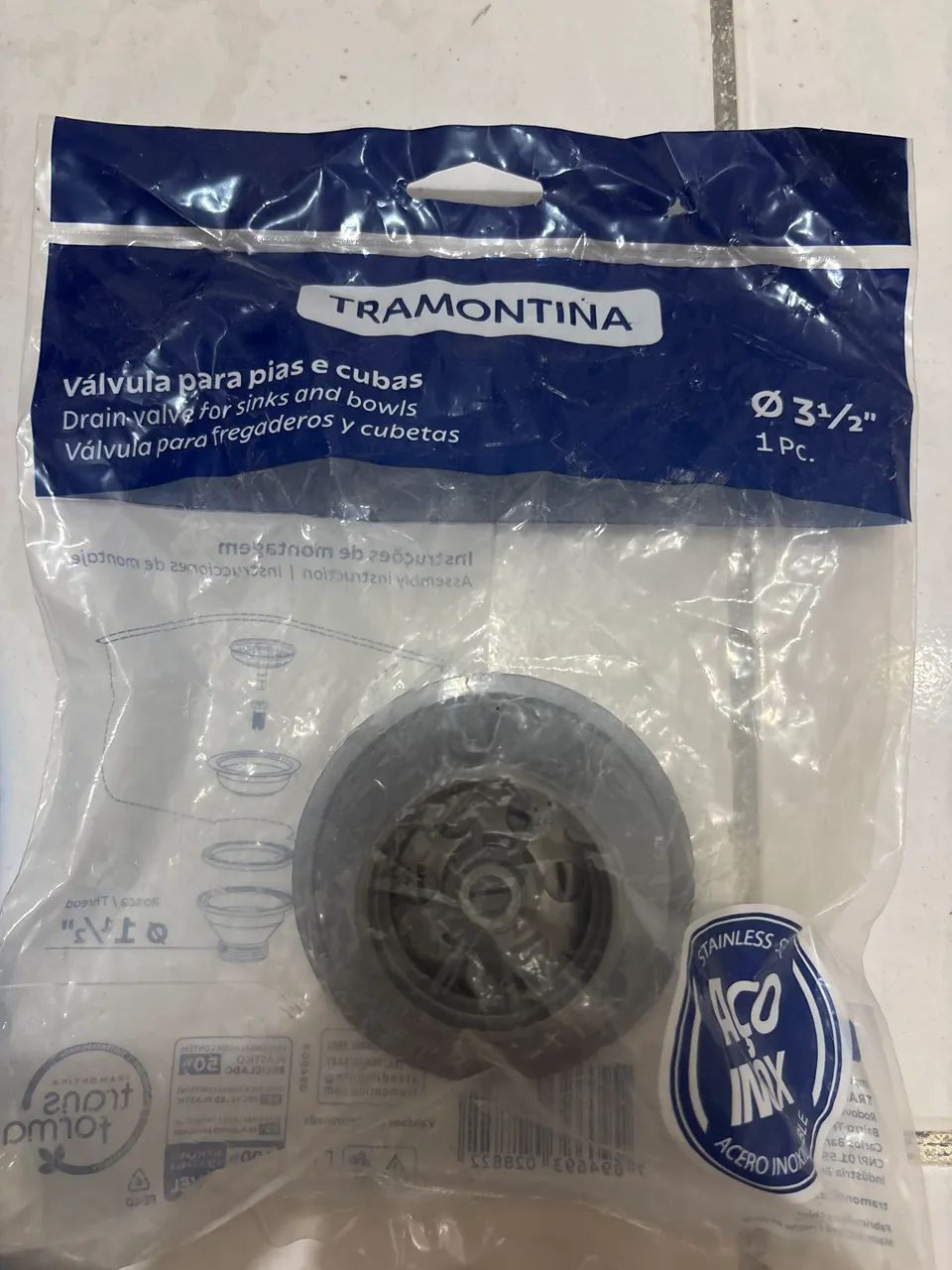 Kit Sifão e válvula para pias e cubas - Foto 2