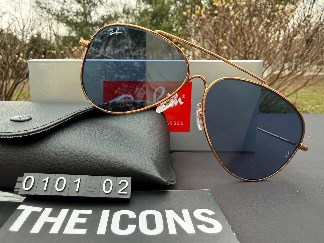 Oculos de sol ray ban reverse aviator azul  - Foto 3