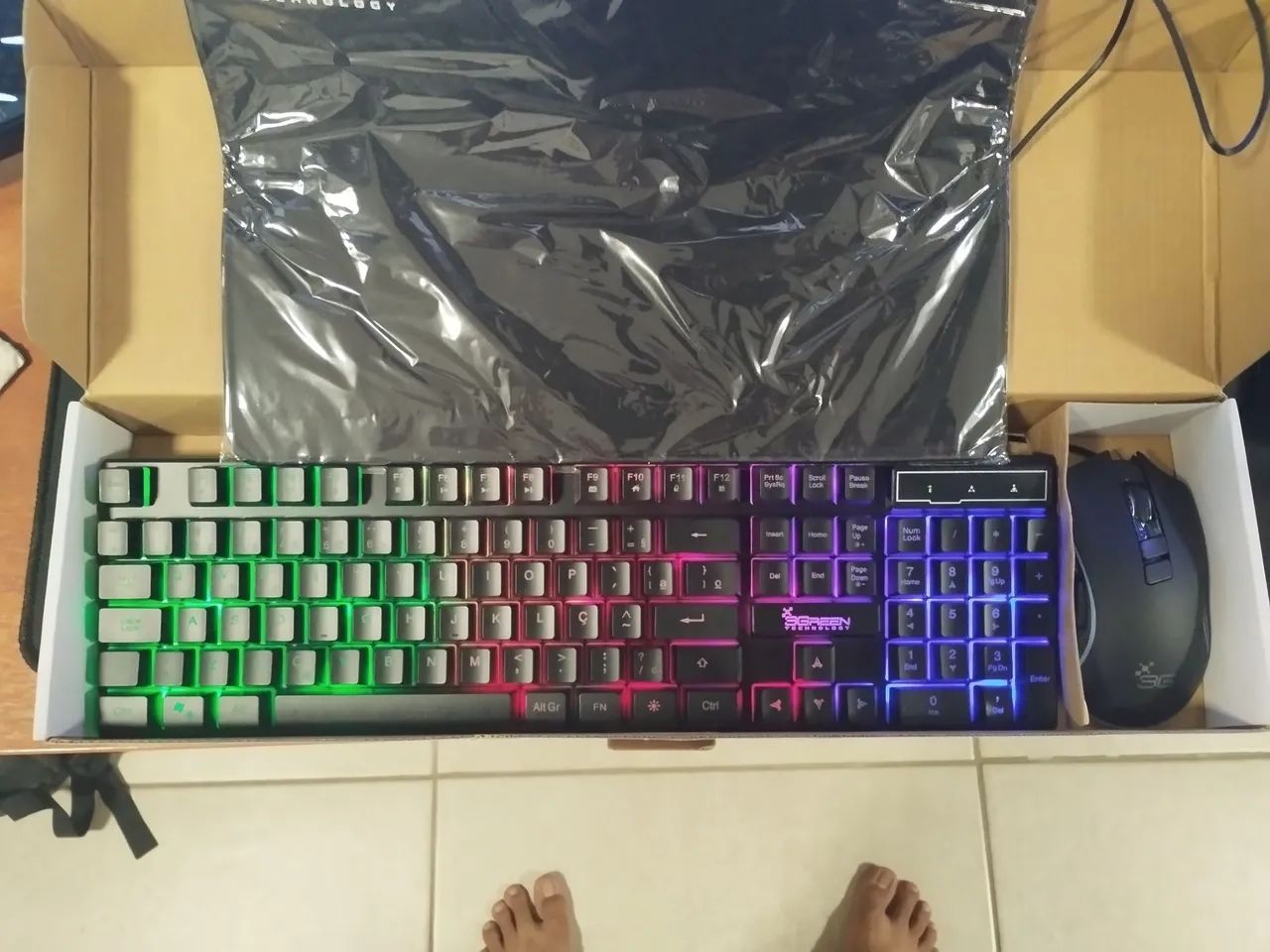Kit gamer 3Green mouse, teclado e Mousepad 