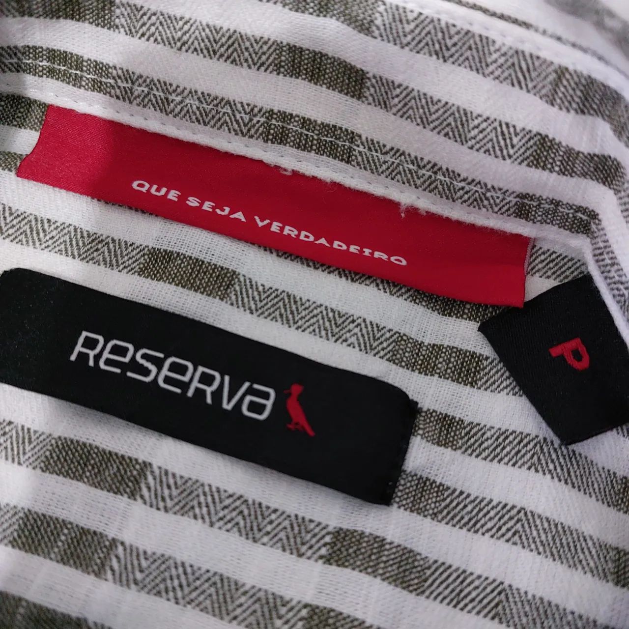 camisa reserva listrada verde e branca p - Foto 4
