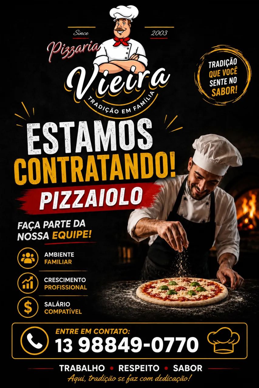 Vaga para pizzaiolo 