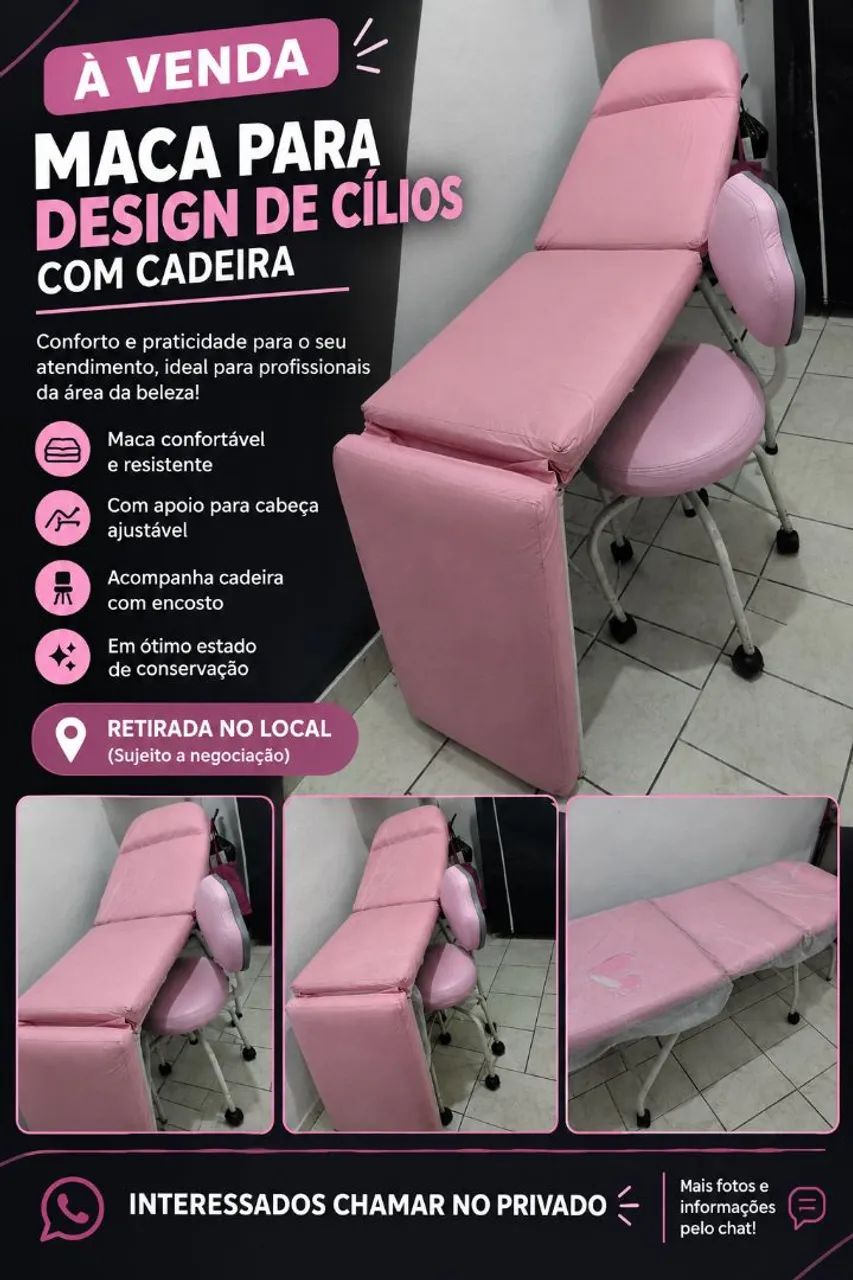 Maca reclinável de cílios com cadeira 