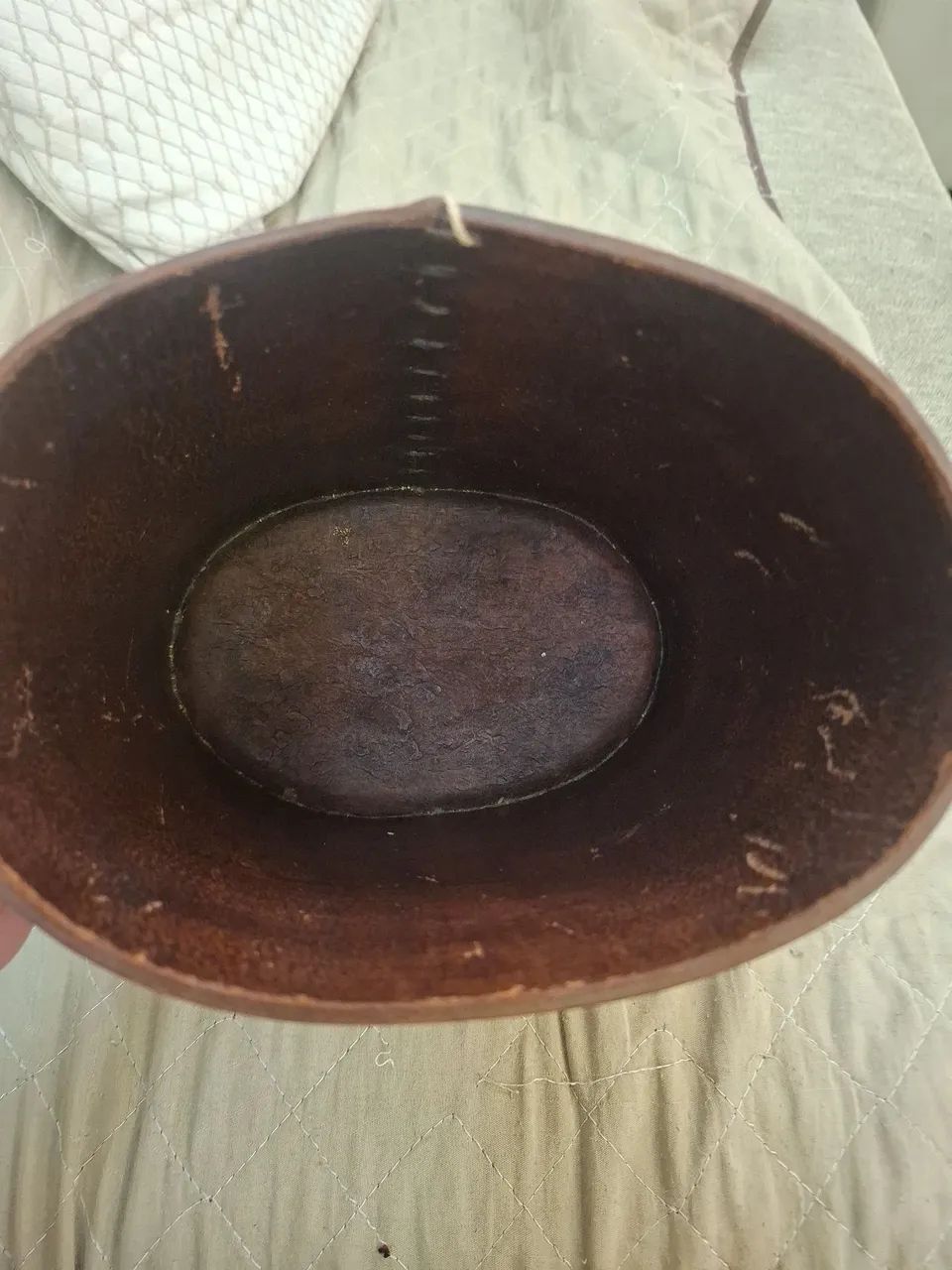 Balde decorativo em couro legítimo uruguaio - Manos del Uruguay - Foto 4