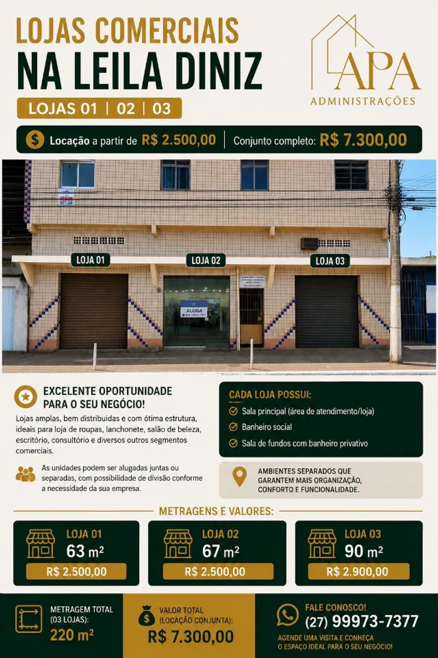 Lojas comercias na Av. Leila Diniz