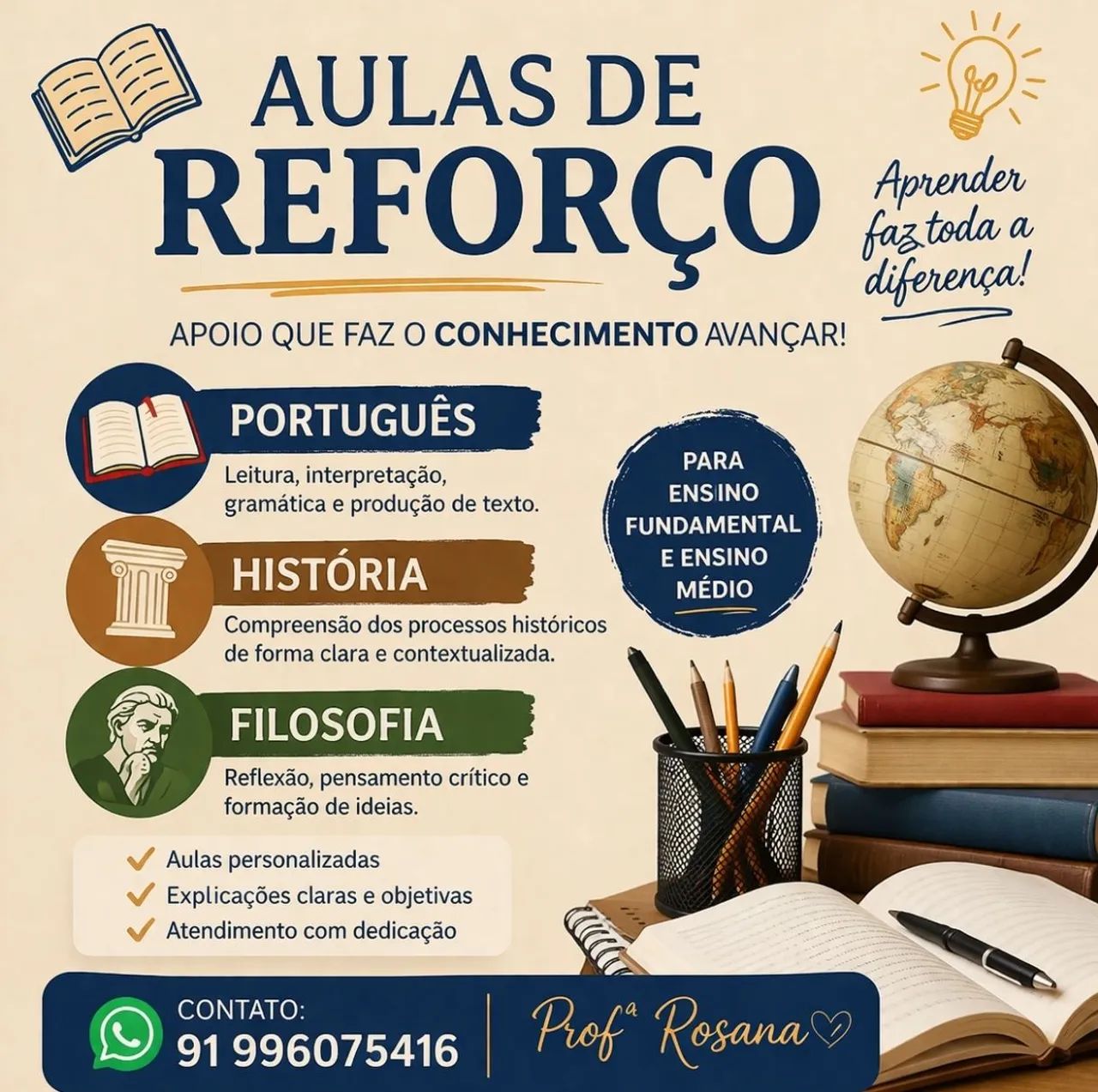 Aulas de reforço - 50,00 h/a