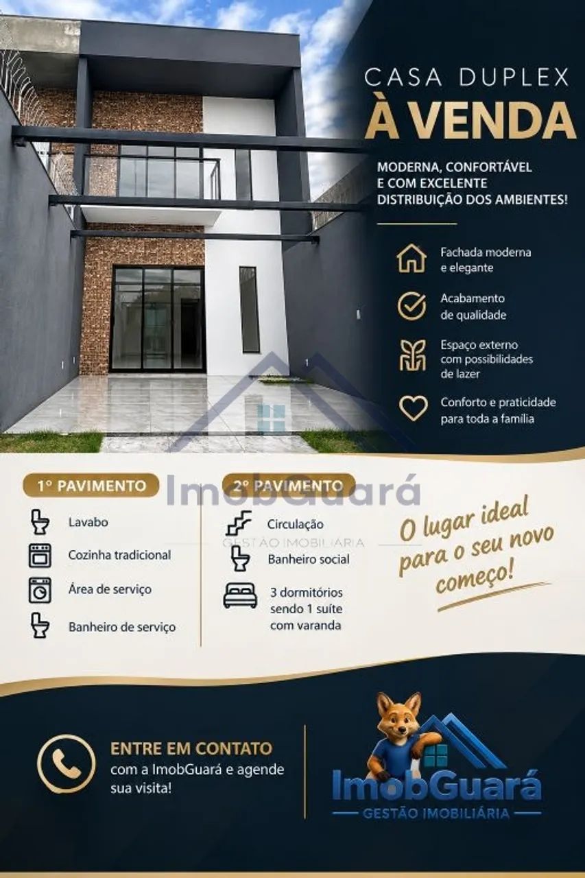 Casa Duplex com 3 Quartos, Sendo 1 Suíte com Varanda!