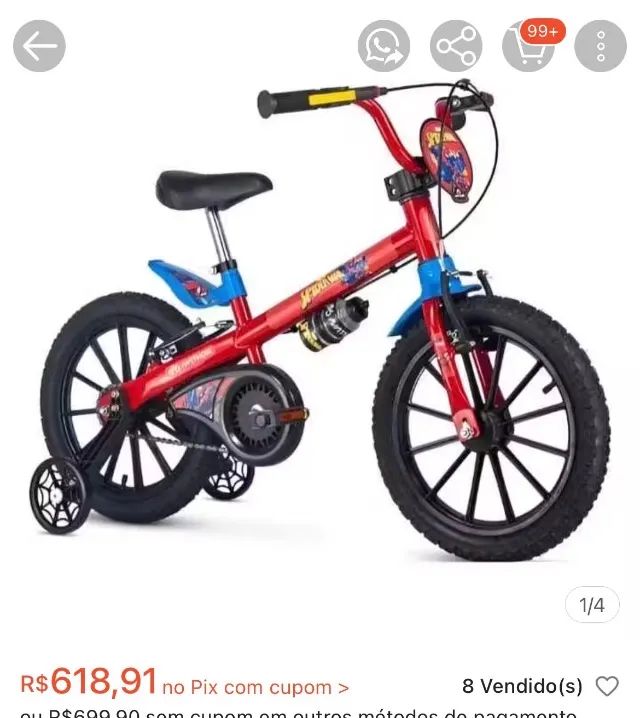 Bicicleta spider aro 16 nator