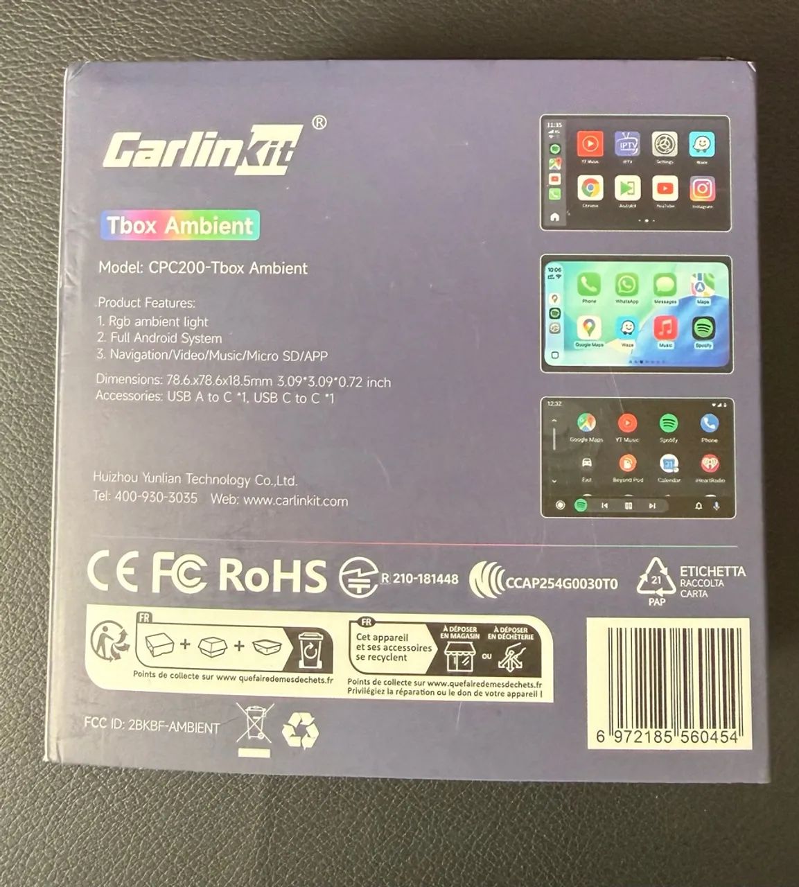 Carlinkit TBOX Ambient 8GB RAM / 128GB - Android, CarPlay e Android Auto - Foto 2