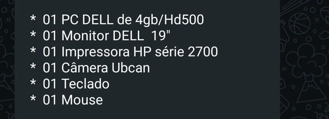 Vendo um computador completo com impressora, câmera. 