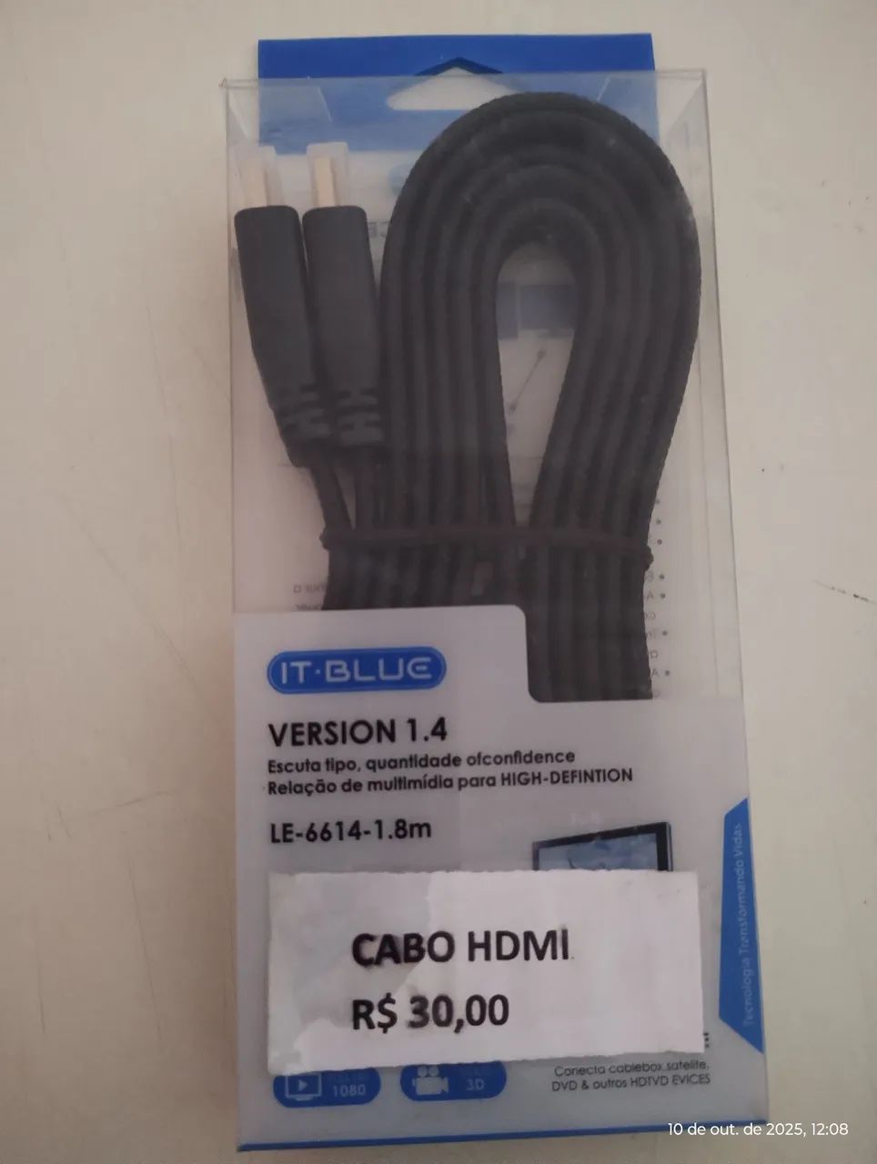 CABO HDMI NOVO NA CAIXA 