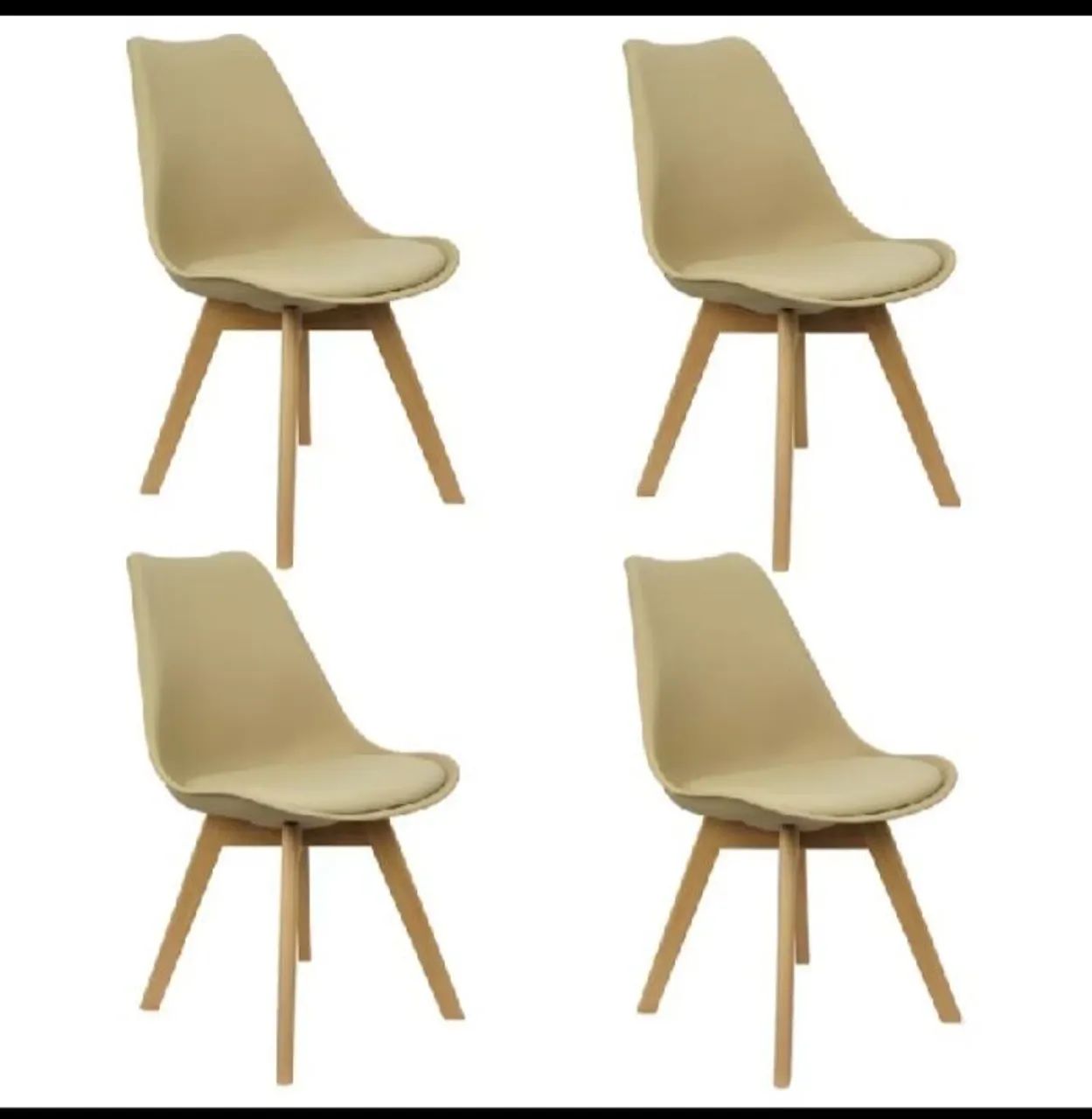 Conjunto de Cadeiras Eames Leda Desing Wood Estofada Base Madeira  - Foto 2