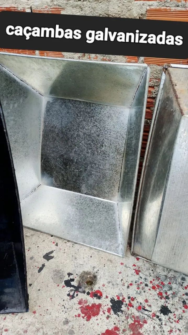 Metal wheelbarrow buckets for sale, new and galvanized.