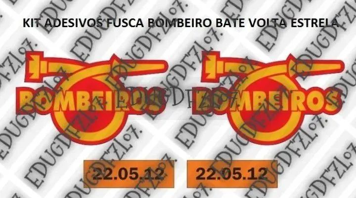Kit de Adesivos Fusca Bombeiro Bate e Volta Estrela  - Foto 2