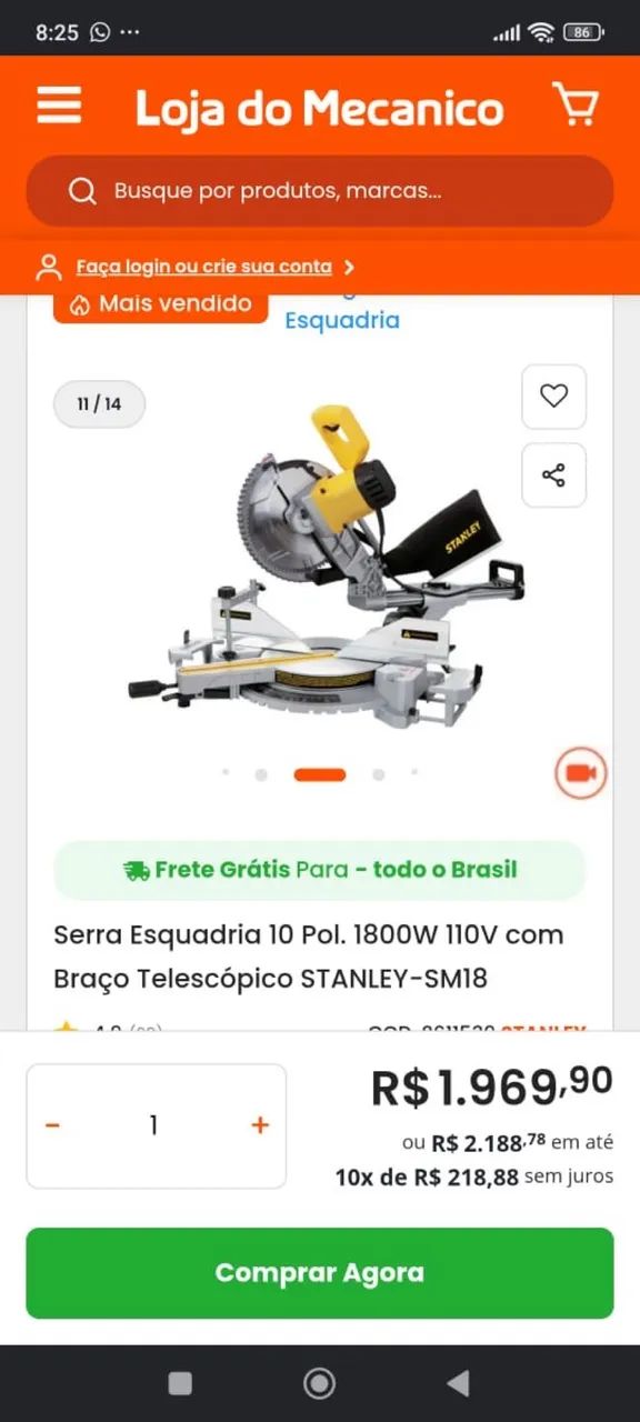Serra esquadria 10 polegadas - Foto 3