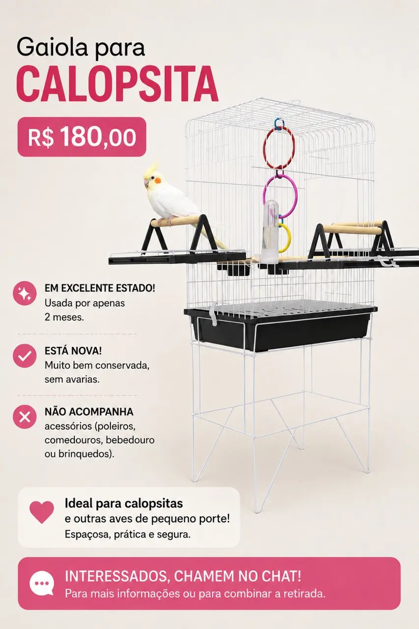GAIOLA PARA CALOPSITA 