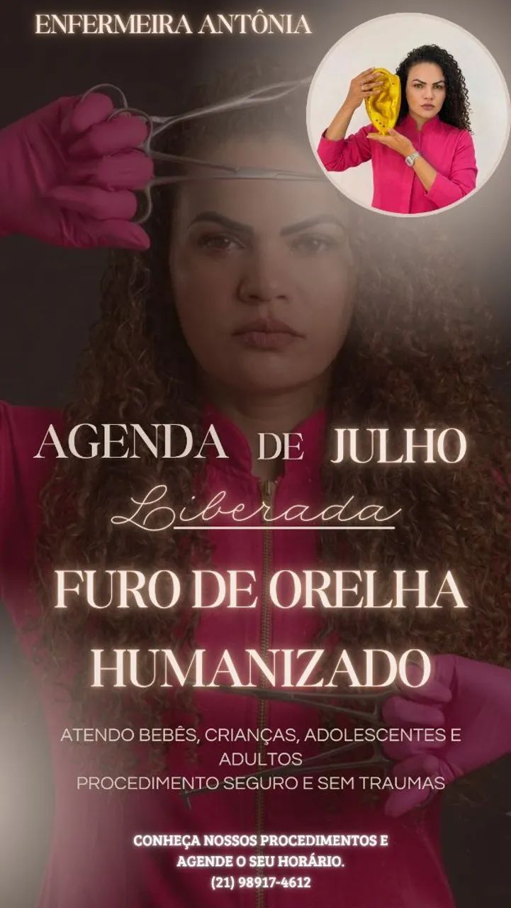 Furo de orelha humanizado