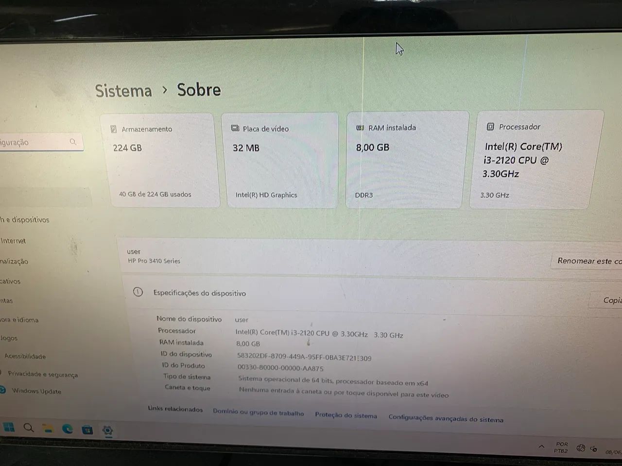Cpu Hp Pro I3-2120 8Gb de memória Ssd 240Gb  - Foto 4