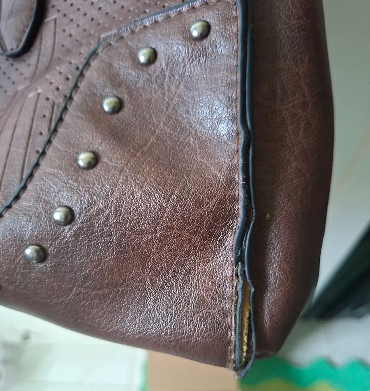 Bolsa em couro marrom - Foto 2