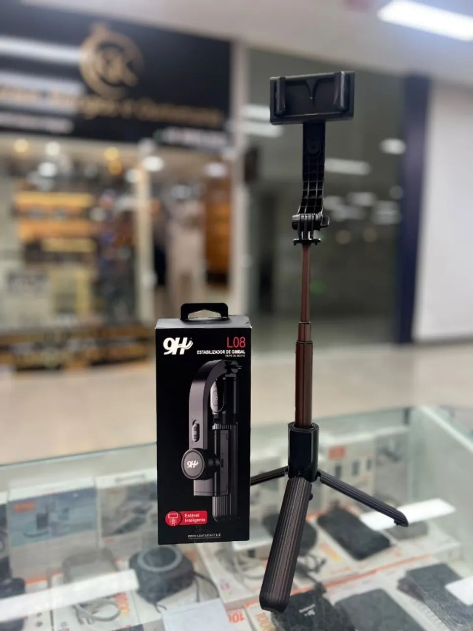 ESTABILIZADOR GIMBAL PARA CELULAR COM TRIPÉ E CONTROLE BLUETOOTH L08 - Foto 2