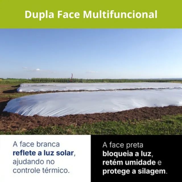 Lona Dupla Face para Silagem 4x50m Preta e Branca Lonax Agro 100 Micras Ant UV 20kg - Foto 3