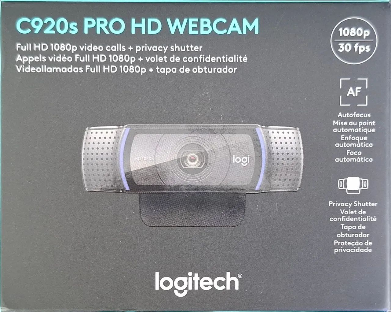 Webcam C920s Pro Full Hd | Logitech | Microfone Embutido 