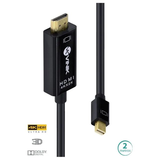 Cabo Mini Displayport para Hdmi 2.0 4k Ultra Hd 2 Metros - H20mdp-2 Vinik *ENTREGA GRÁTIS*