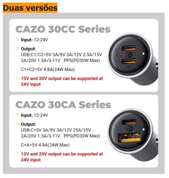 Carregador para carro  Voltm 30w - Foto 3
