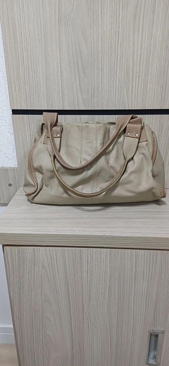 Bolsa de ombro grande bege - Foto 2