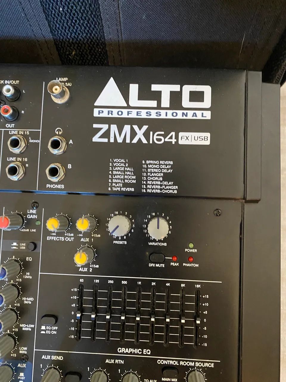 Mesa de Som Mixer Alto ZMX 164 FX USB Analógica - Instrumentos