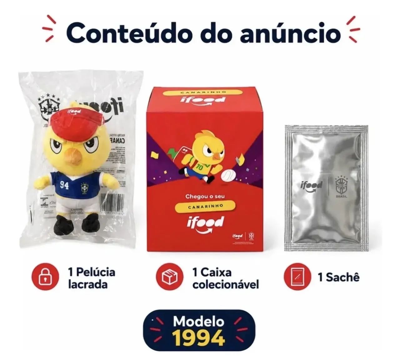 Canarinho Copa do Mundo 95 Ifood - Foto 4