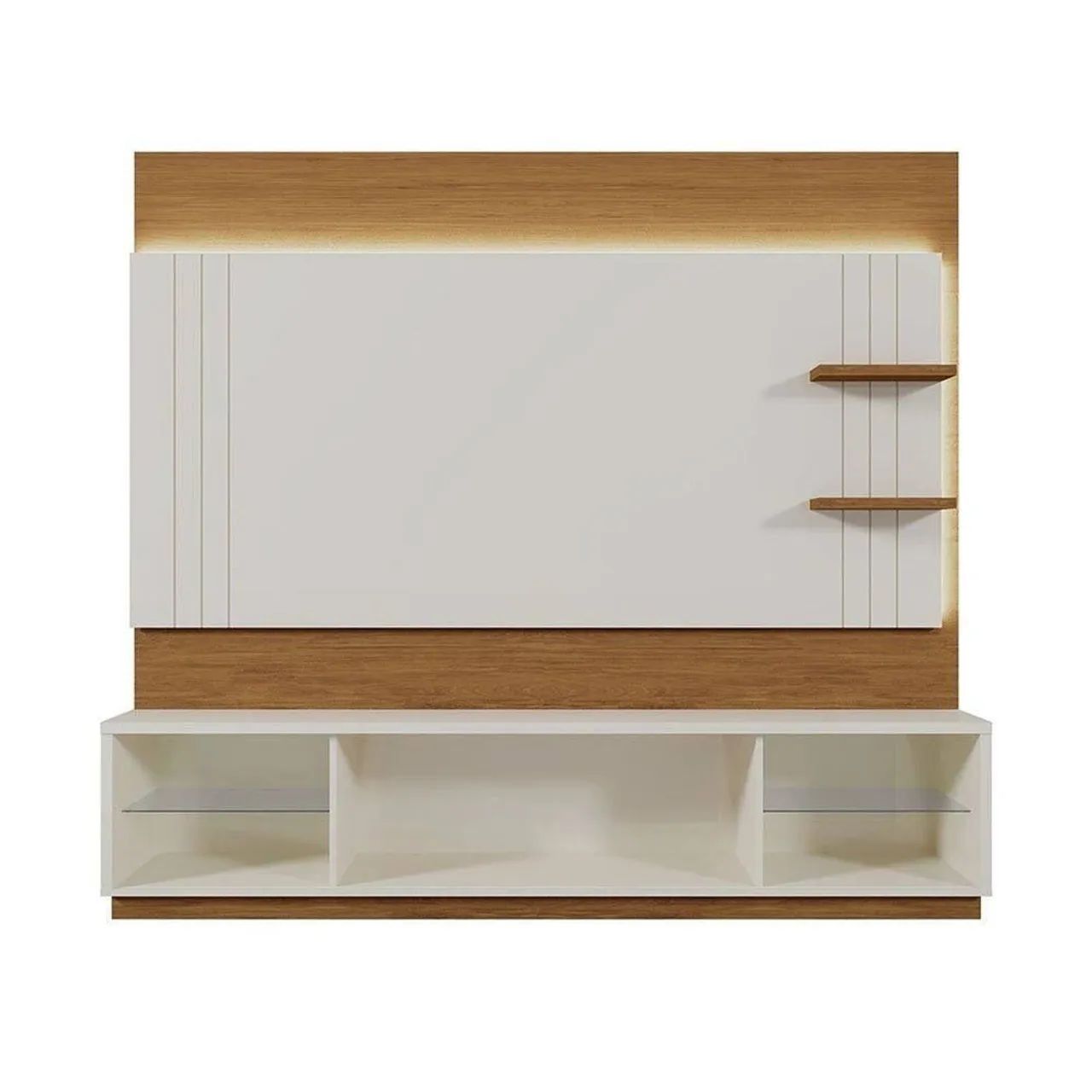 Estante para Tv 65 Polegadas com Led Guaíba Off White / Amendoa - Foto 5