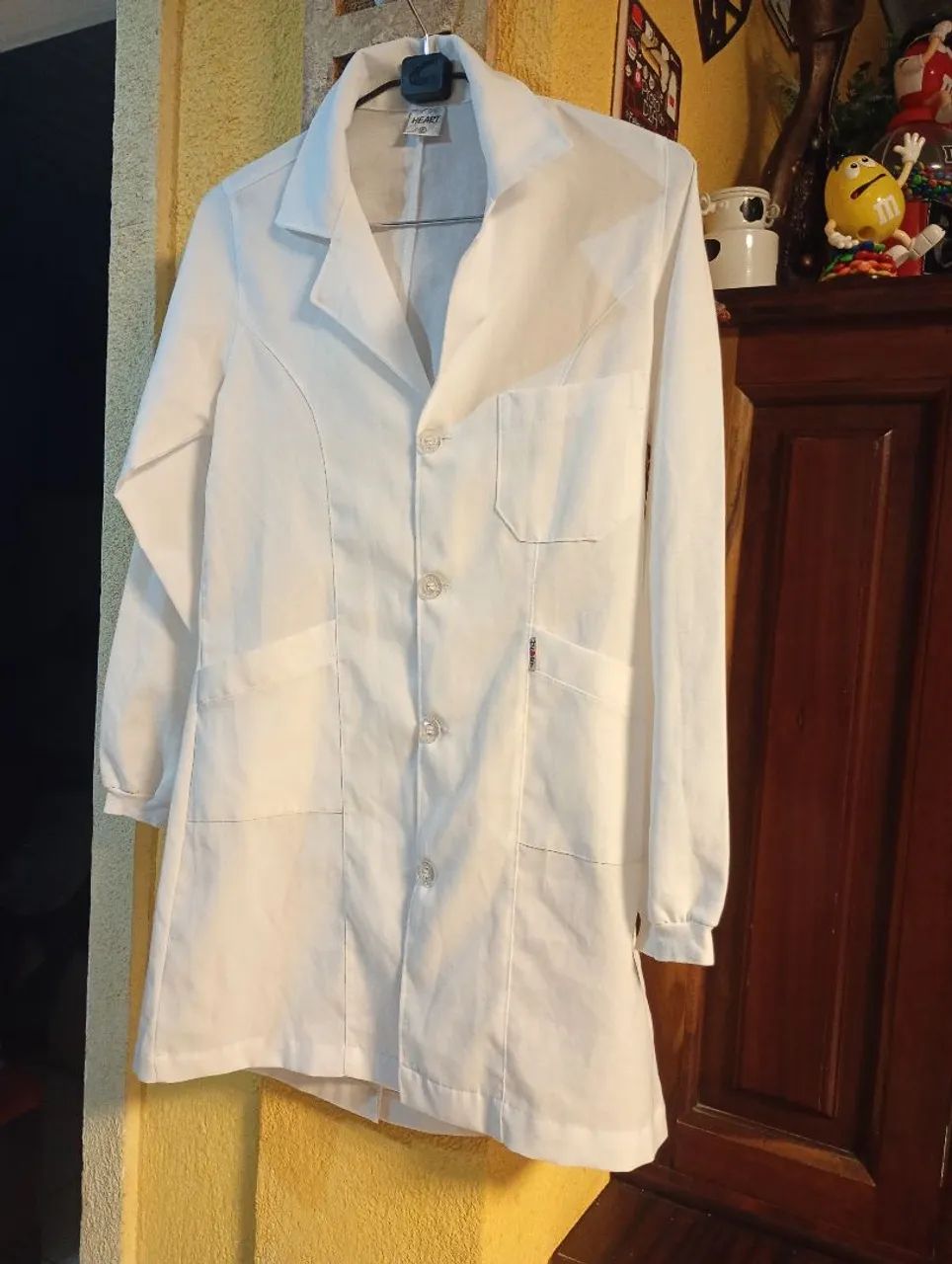 Jaleco branco manga longa P