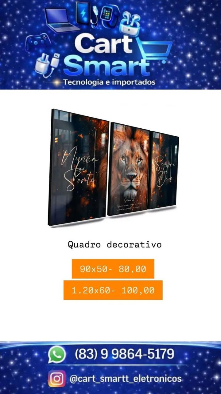 Kit 3 quadros 