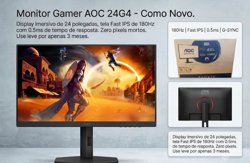 Monitor AOC 24 polegadas 180hz - Foto 3