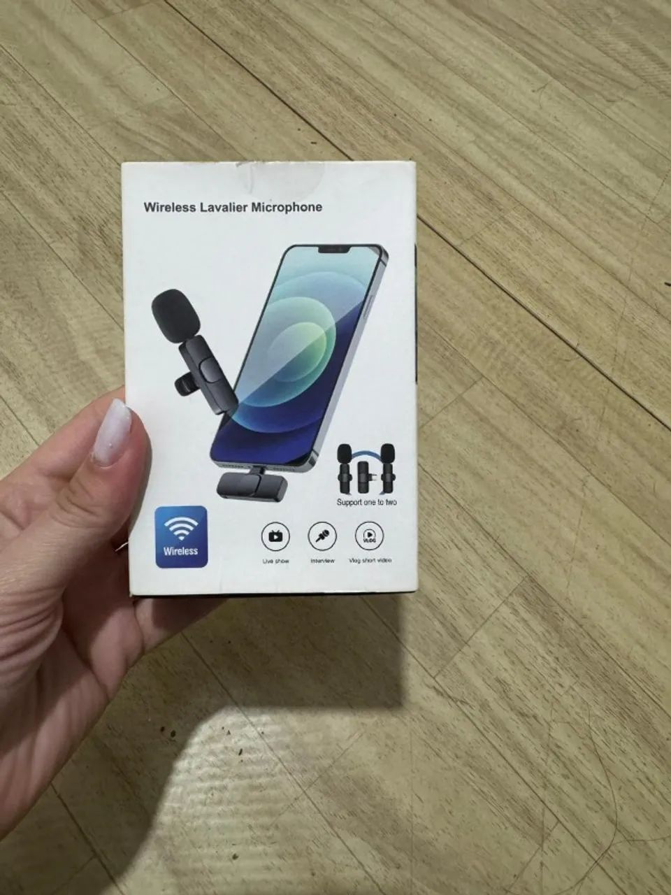 Microfone Lapela sem fio recarregável 