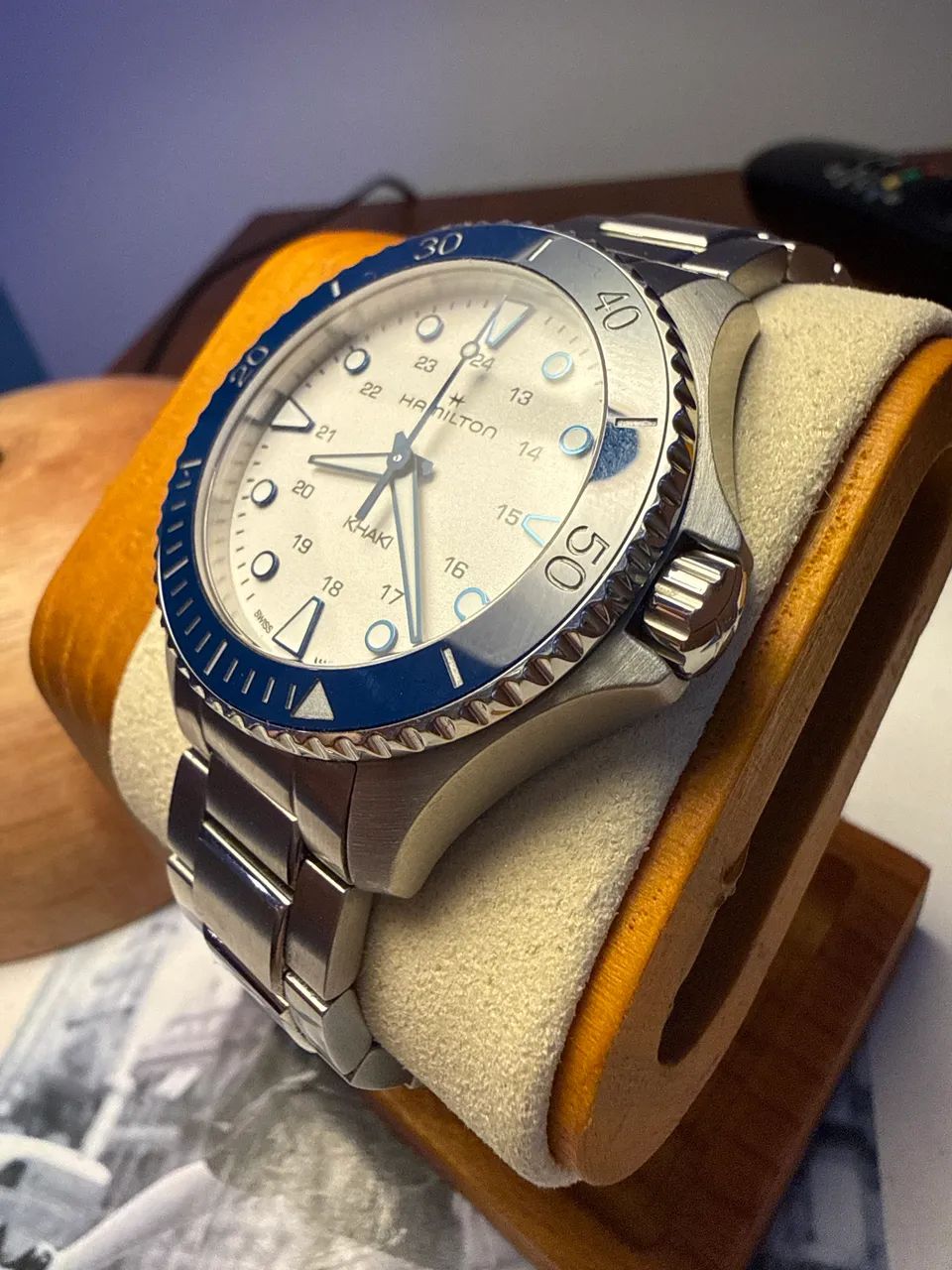 Relógio Hamilton khaki field navy 37mm - Foto 3