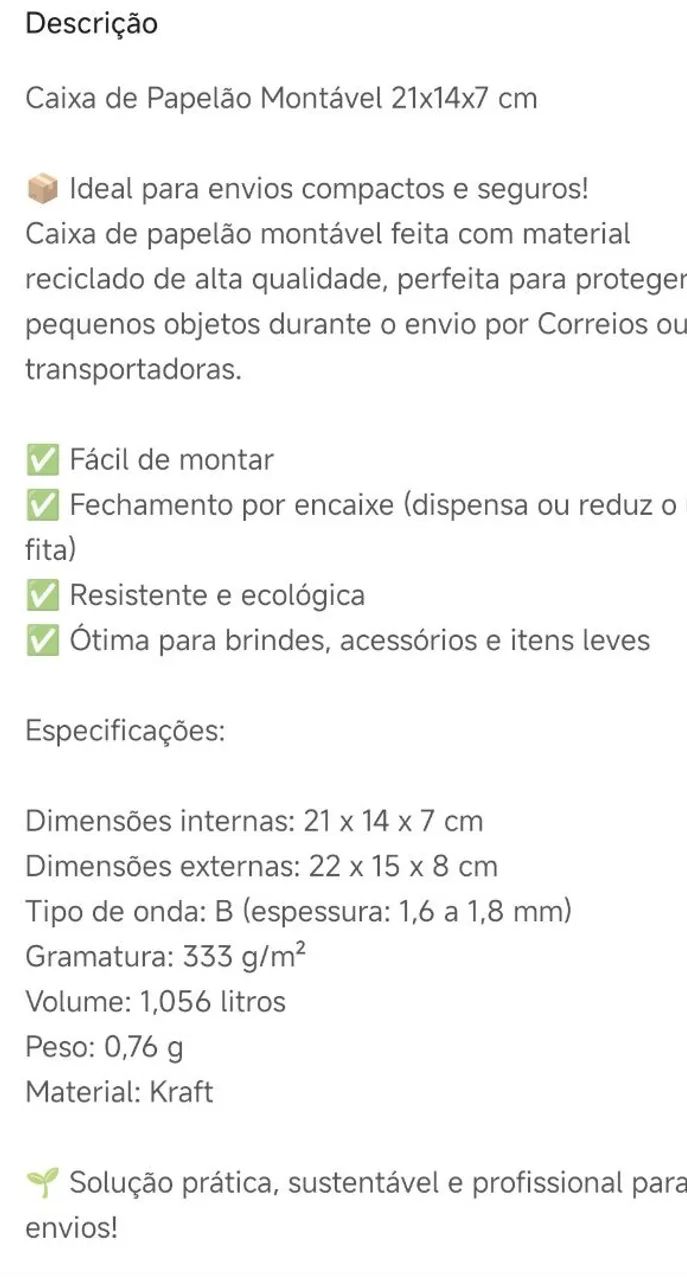Caixa de papelão - 10 unidades  - Foto 5