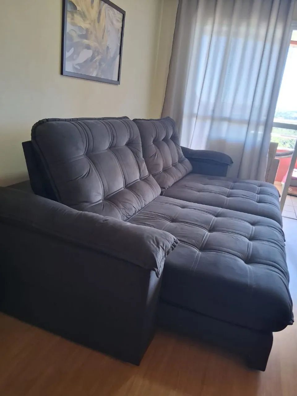 Sofá retrátil e reclinável 2,90 mts pouquíssimo uso - Foto 2