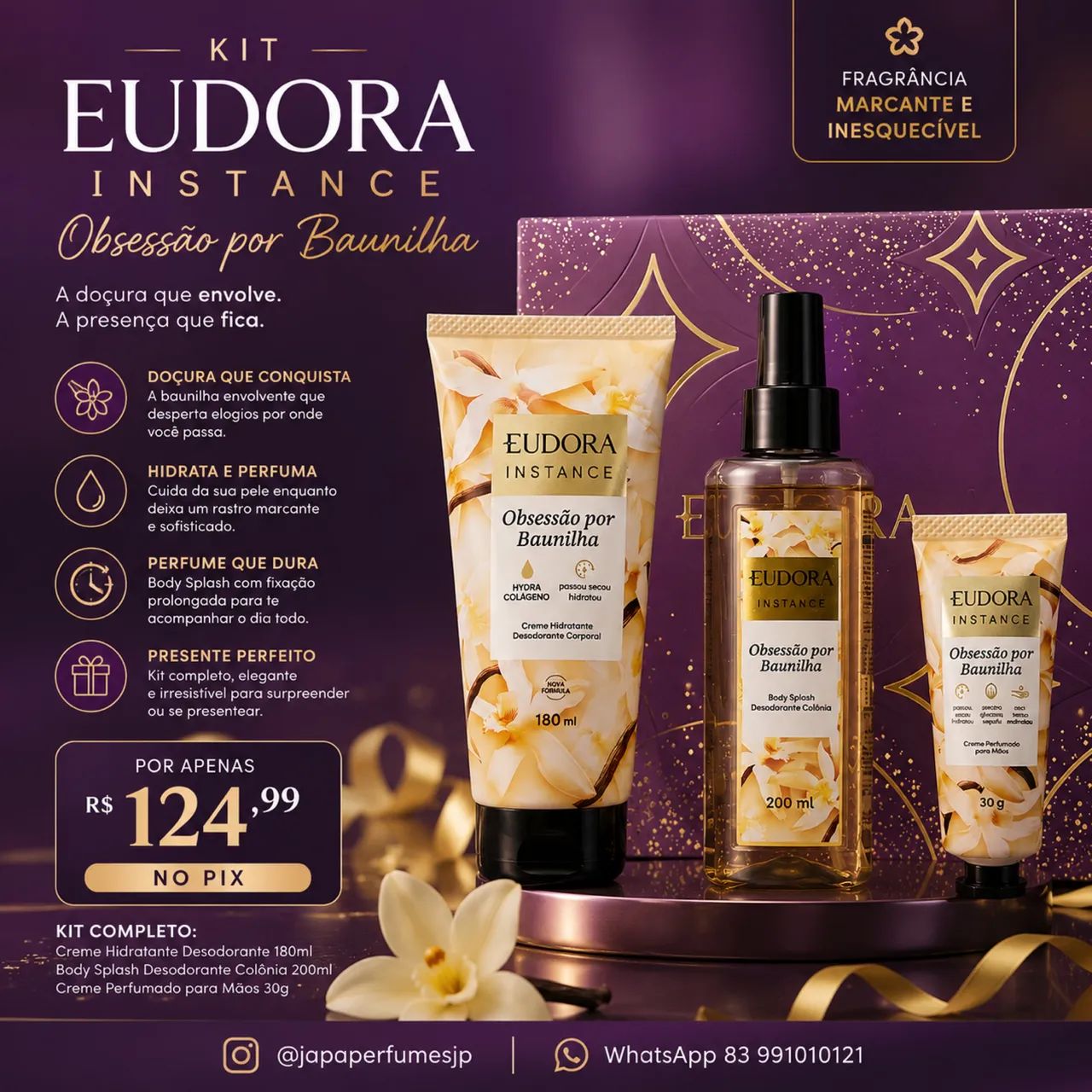 Kit Eudora Obsessão por Baunilha 