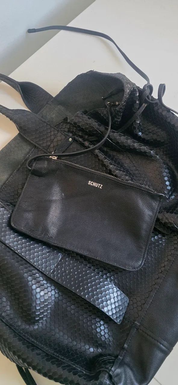 Bolsa Shipping Maxi Schutz em couro - Foto 3