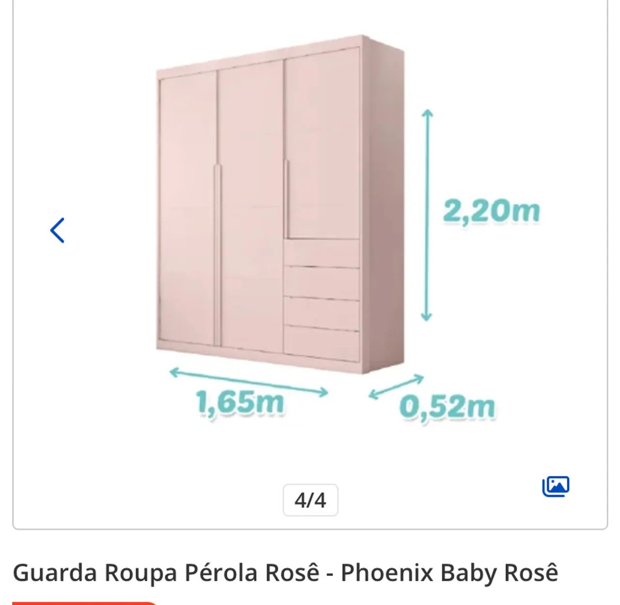 Guarda roupa rosa em laca  - Foto 4