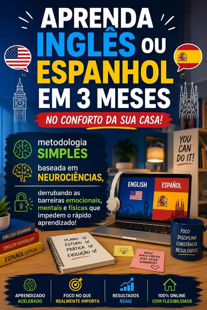 Inglês e espanhol VOU NA SUA CASA! - Foto 2