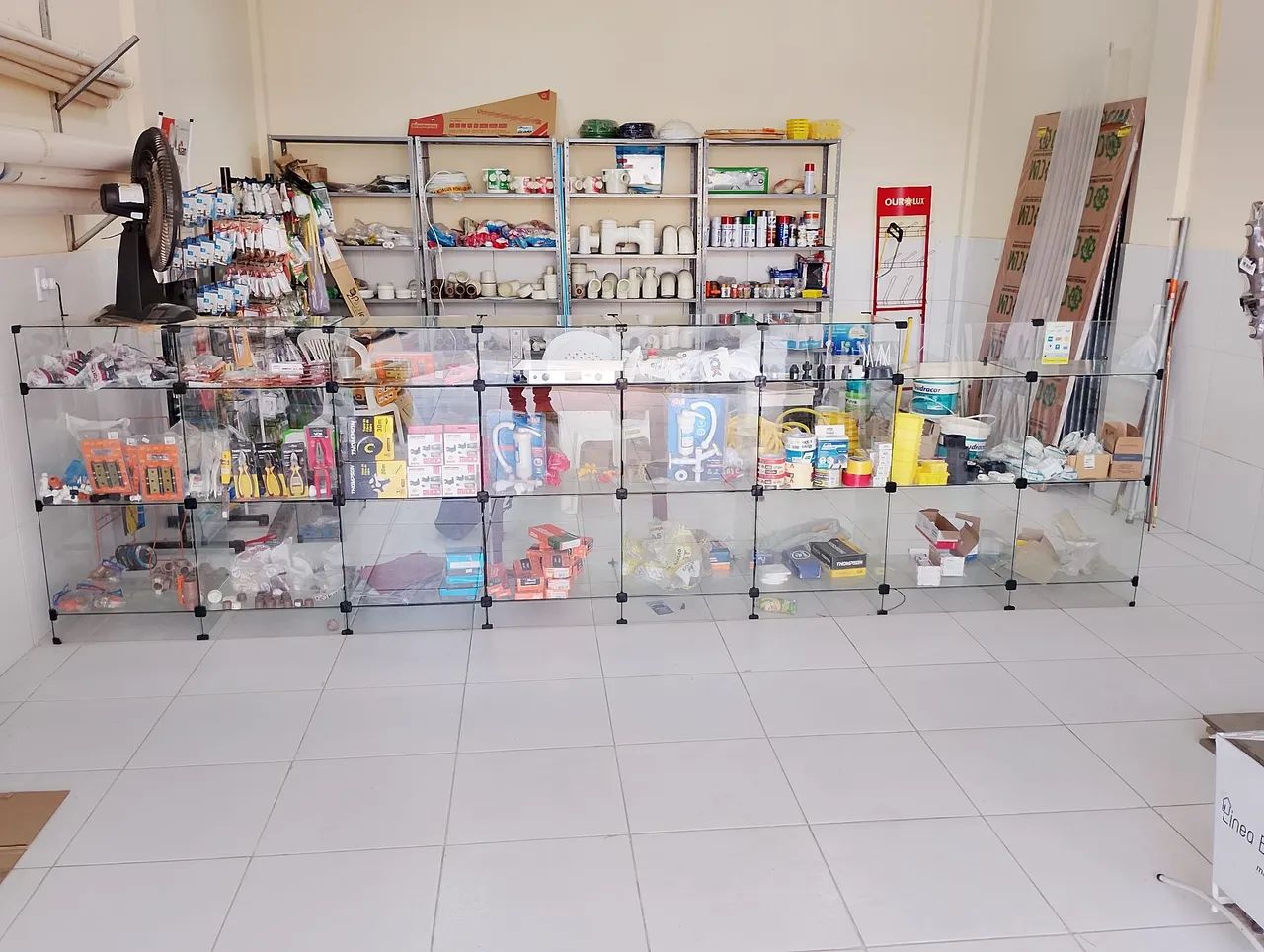 Balcão de vidro para loja